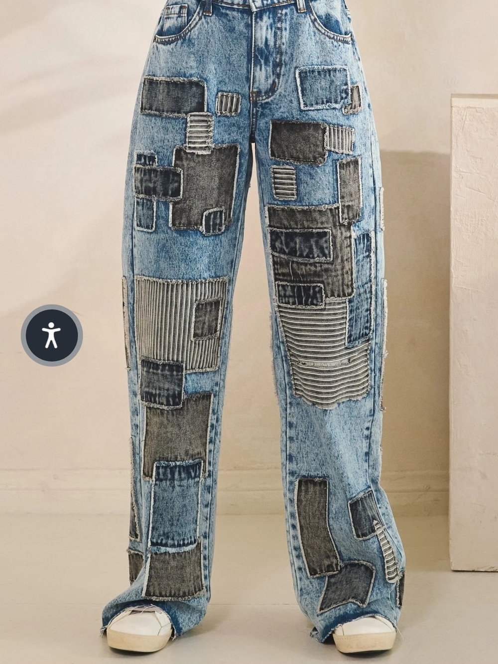 Oli & Hali Black Patchwork Boyfriend Blue  Jeans